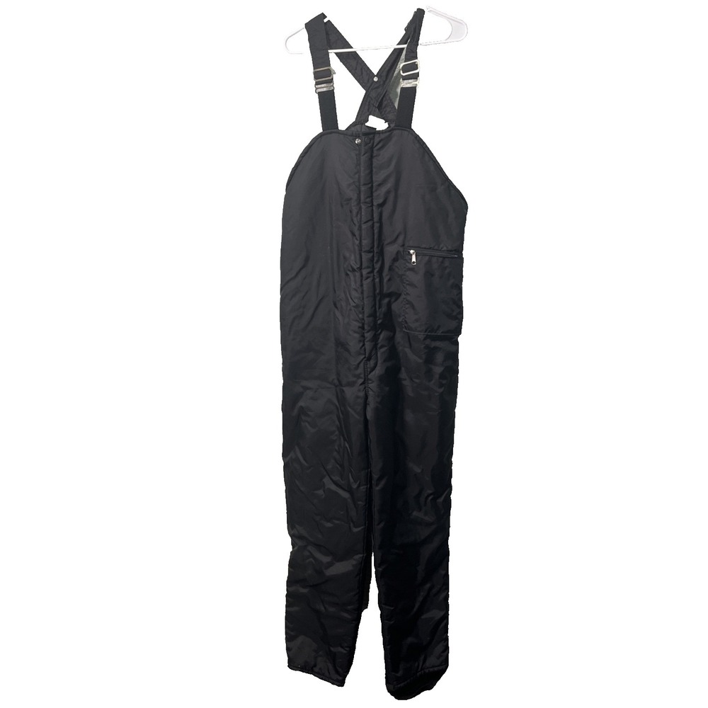 Walls Bib Overalls Mens Large Black Blizzard-Pruf Insulated Workwear USA Made